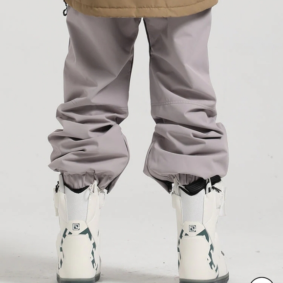 GSOU SNOW Men's/Unisex Light Purple Gray Color-Block Straight-Leg Snow Pants - Picture 2 of 9
